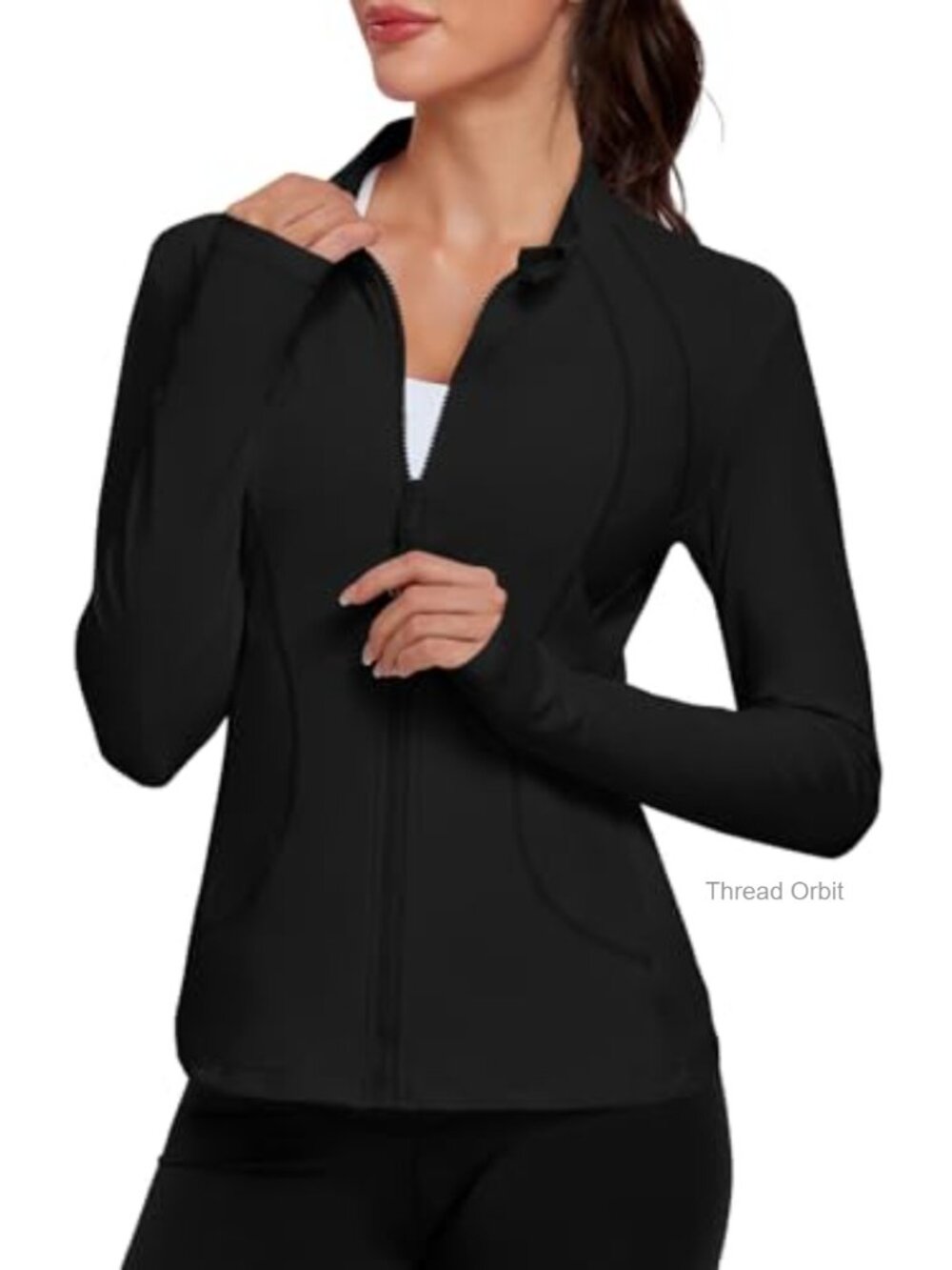 Womens Zip Up Athletic Jacket Stretch Workout Track Coat Gym Yoga